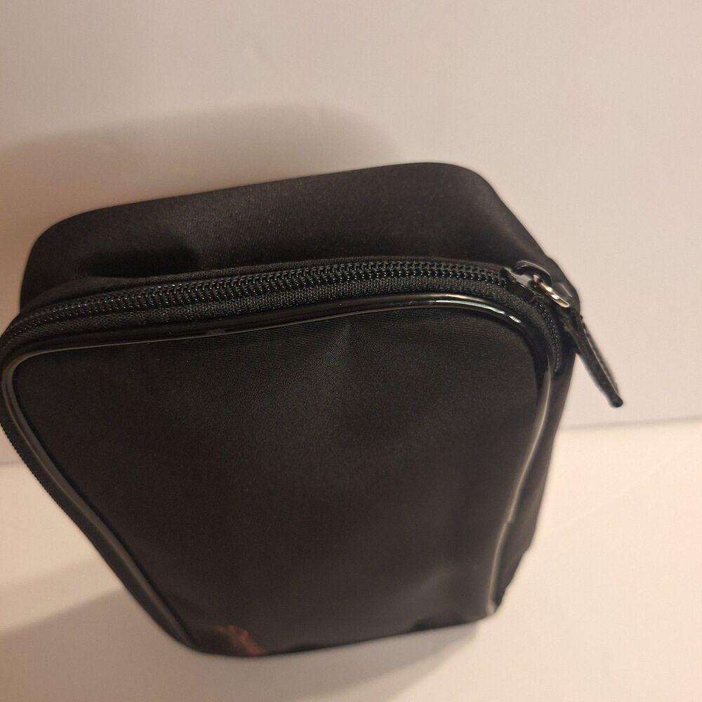 Chanel Parfums Black Cosmetic Zipper Pouch Red Logo - Picture 4 of 8